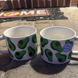 Room Essentials Avocado Design Mugs